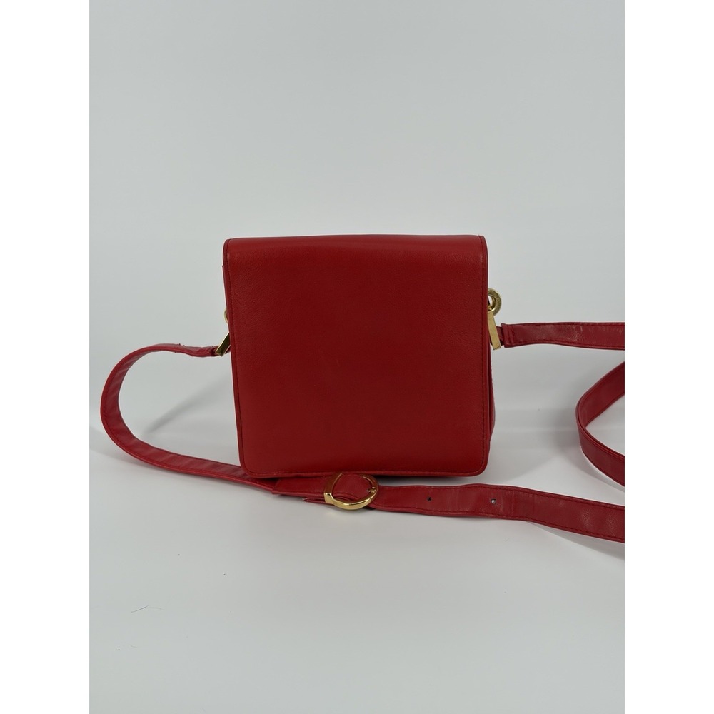 1980 Vintage Worthington Red Leather Cross Body  Wallet In A Bag Style